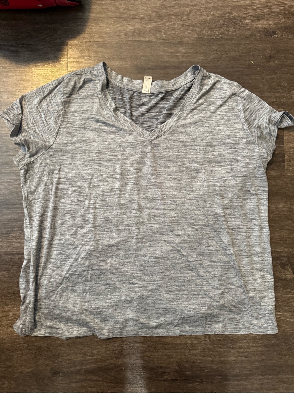 Velocity Women’s Heather Gray Performance V-Neck Workout T-Shirt